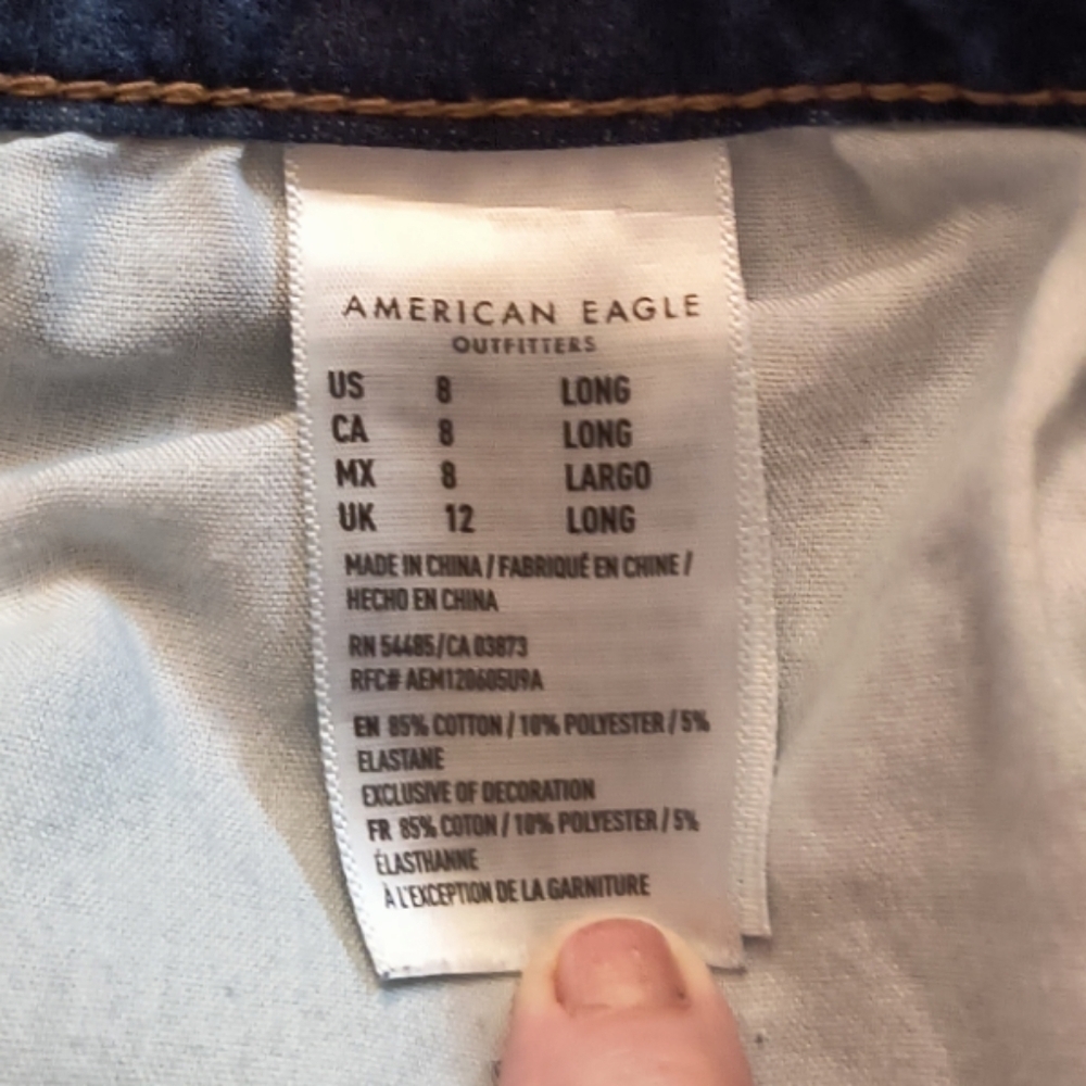 American Eagle 360° Next Level Stretch High Rise Jegging Size 8 Long - Picture 5 of 8